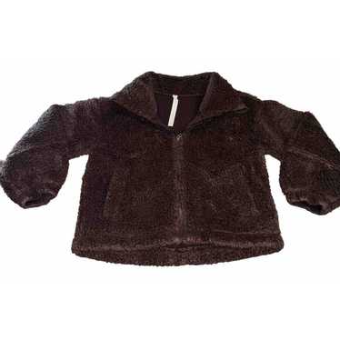 Lululemon Fuzzy Jacket Women Size 8 Brown Furry Fu