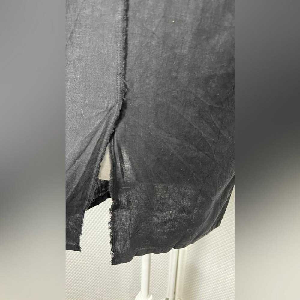 NWT Krisa Revolve 100% Linen Black Distressed Hem… - image 4