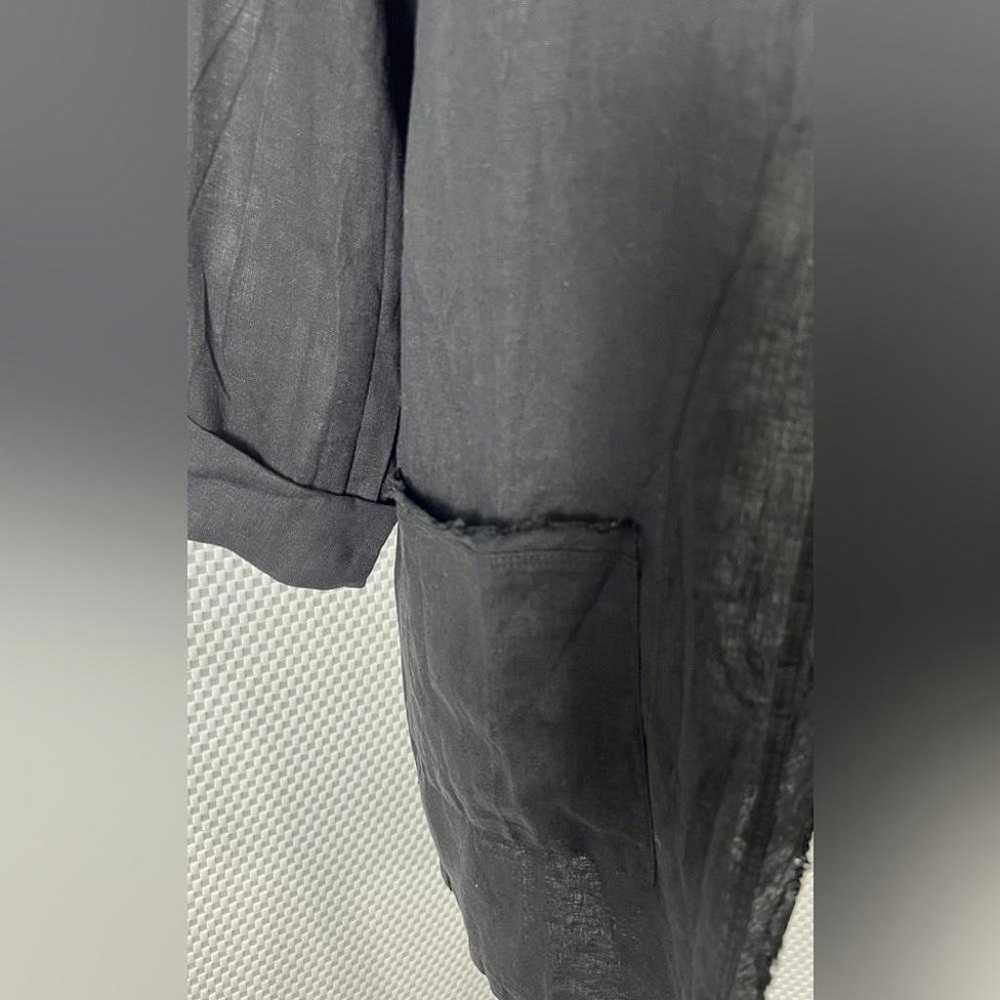 NWT Krisa Revolve 100% Linen Black Distressed Hem… - image 6