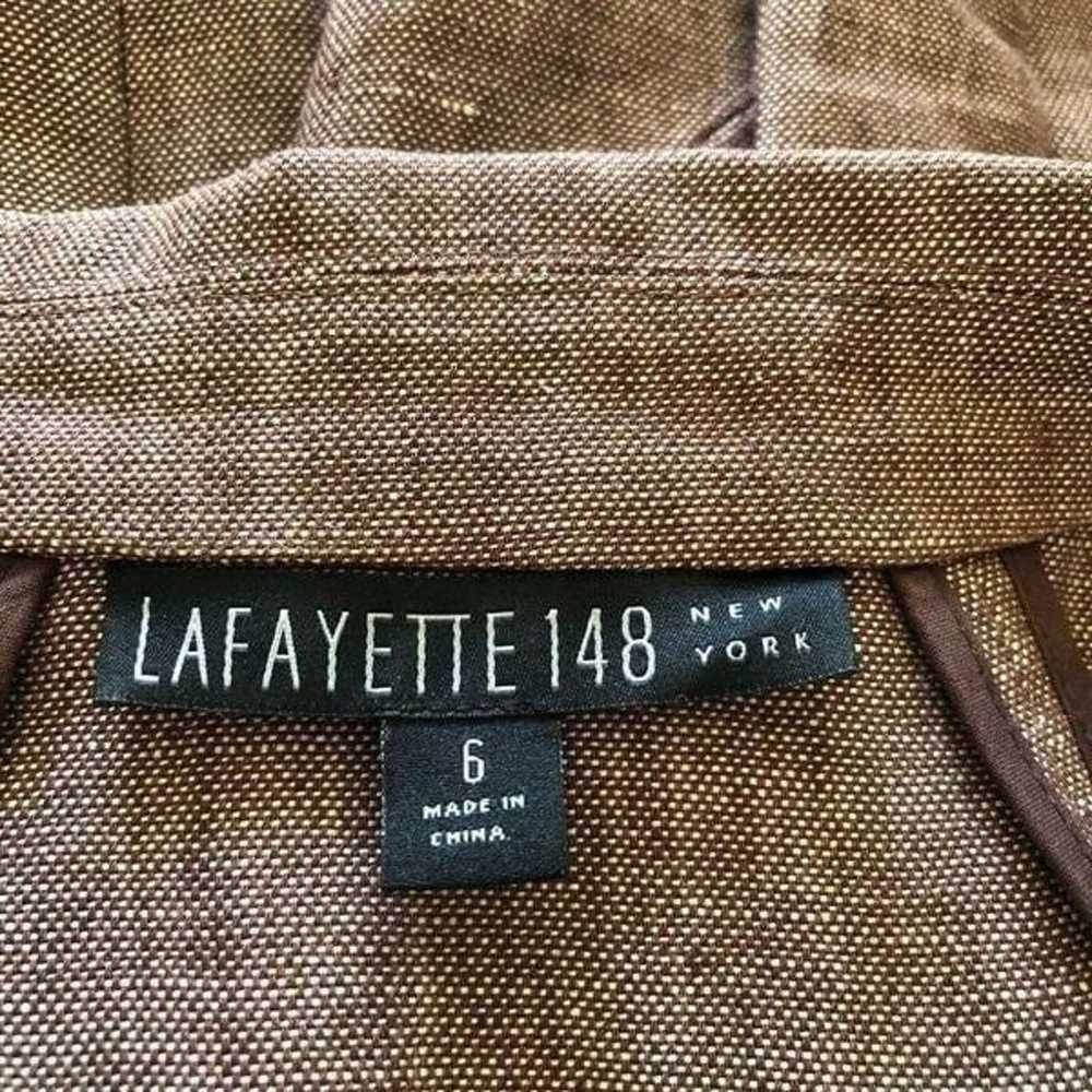 Lafayette 148 Tweedy Brown Linen Three Quarter Sl… - image 8