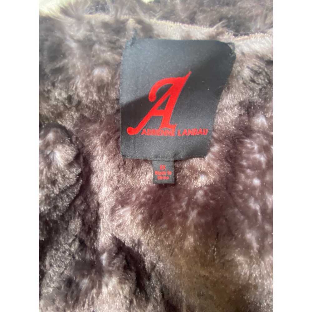 Adrienne Landau Brown Reversible Faux Fur Vest  S… - image 5