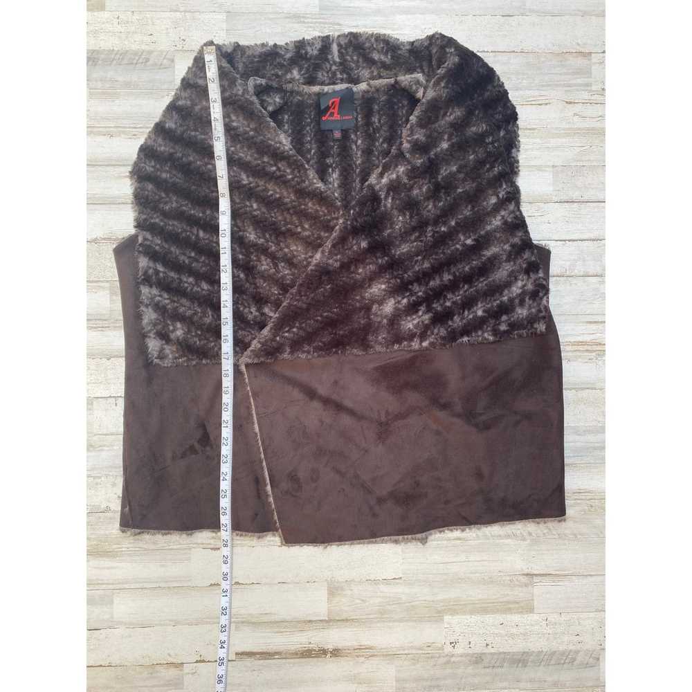 Adrienne Landau Brown Reversible Faux Fur Vest  S… - image 7
