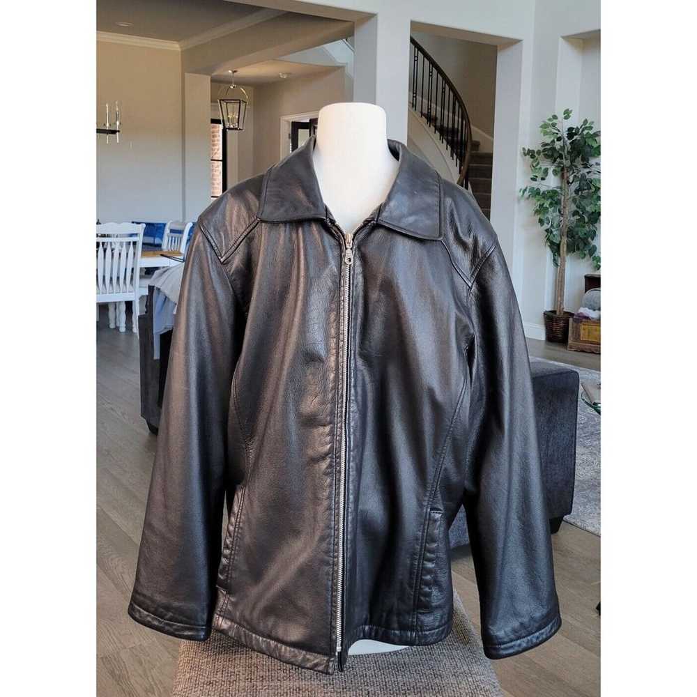 Vintage Wilson’s Leather Black Moto Jacket XL - image 10