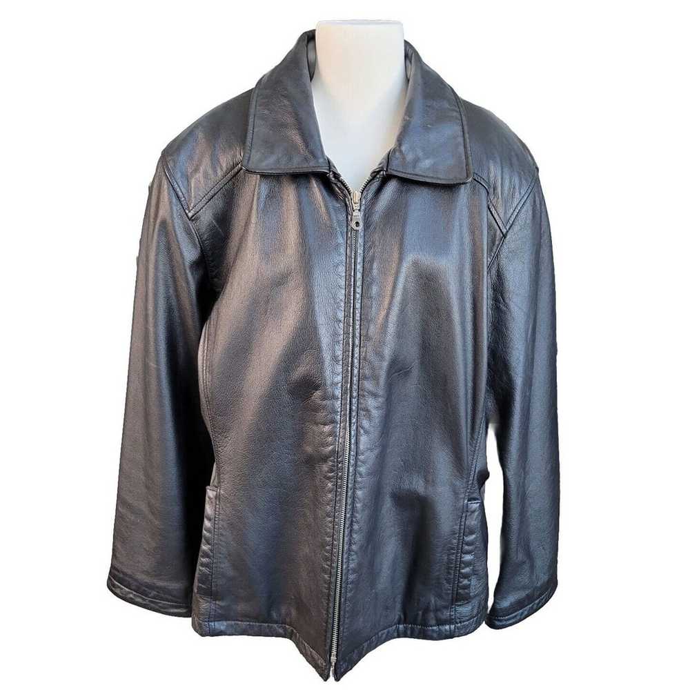 Vintage Wilson’s Leather Black Moto Jacket XL - image 1