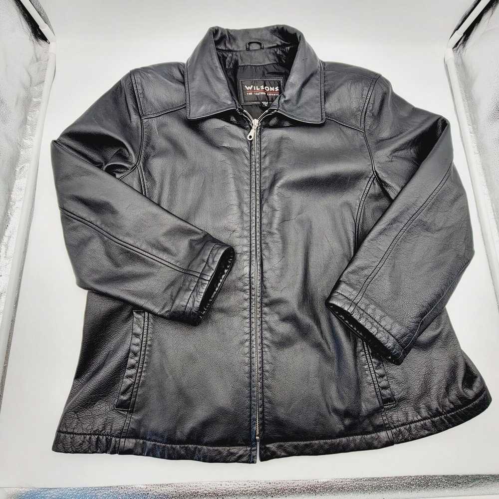 Vintage Wilson’s Leather Black Moto Jacket XL - image 6