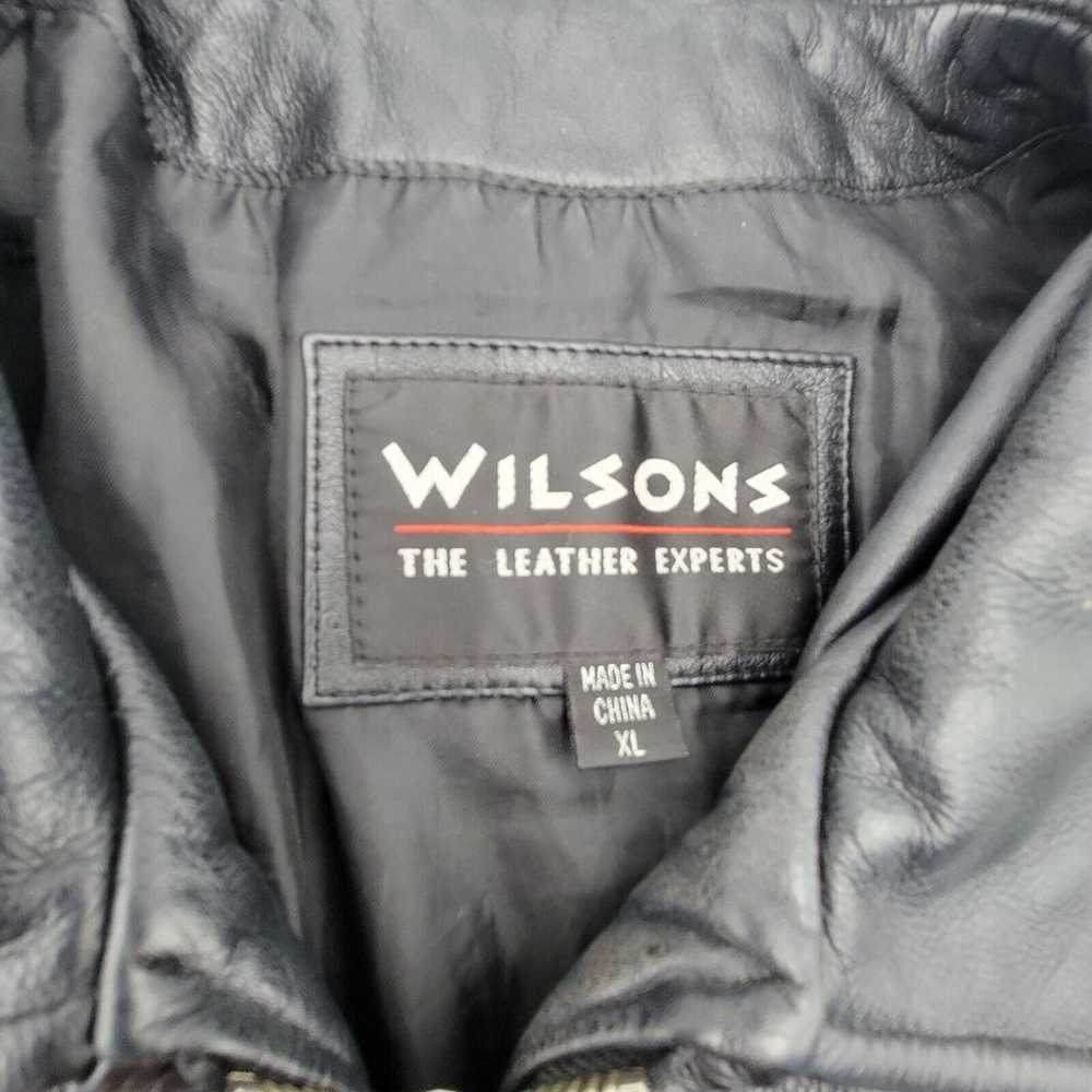 Vintage Wilson’s Leather Black Moto Jacket XL - image 7