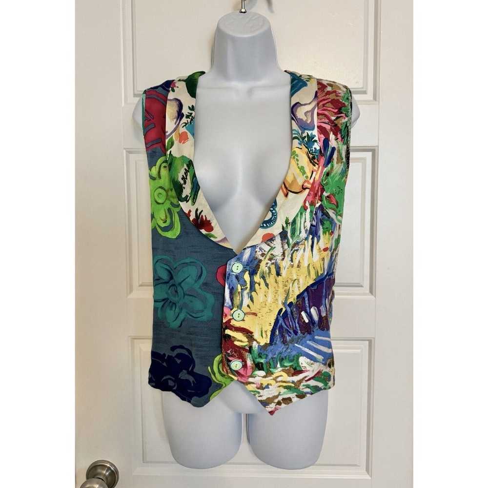 Jams World Vintage Vest Size M Colorful Surf Line… - image 1
