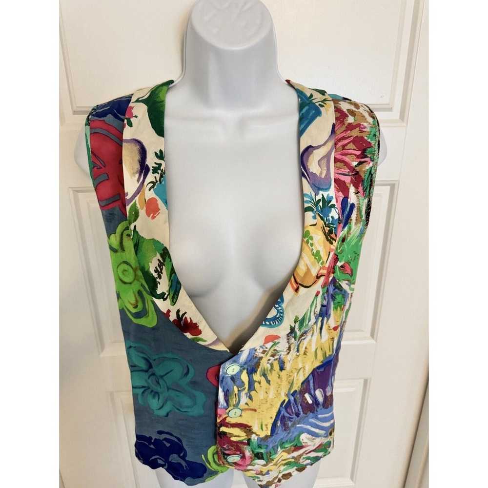 Jams World Vintage Vest Size M Colorful Surf Line… - image 3