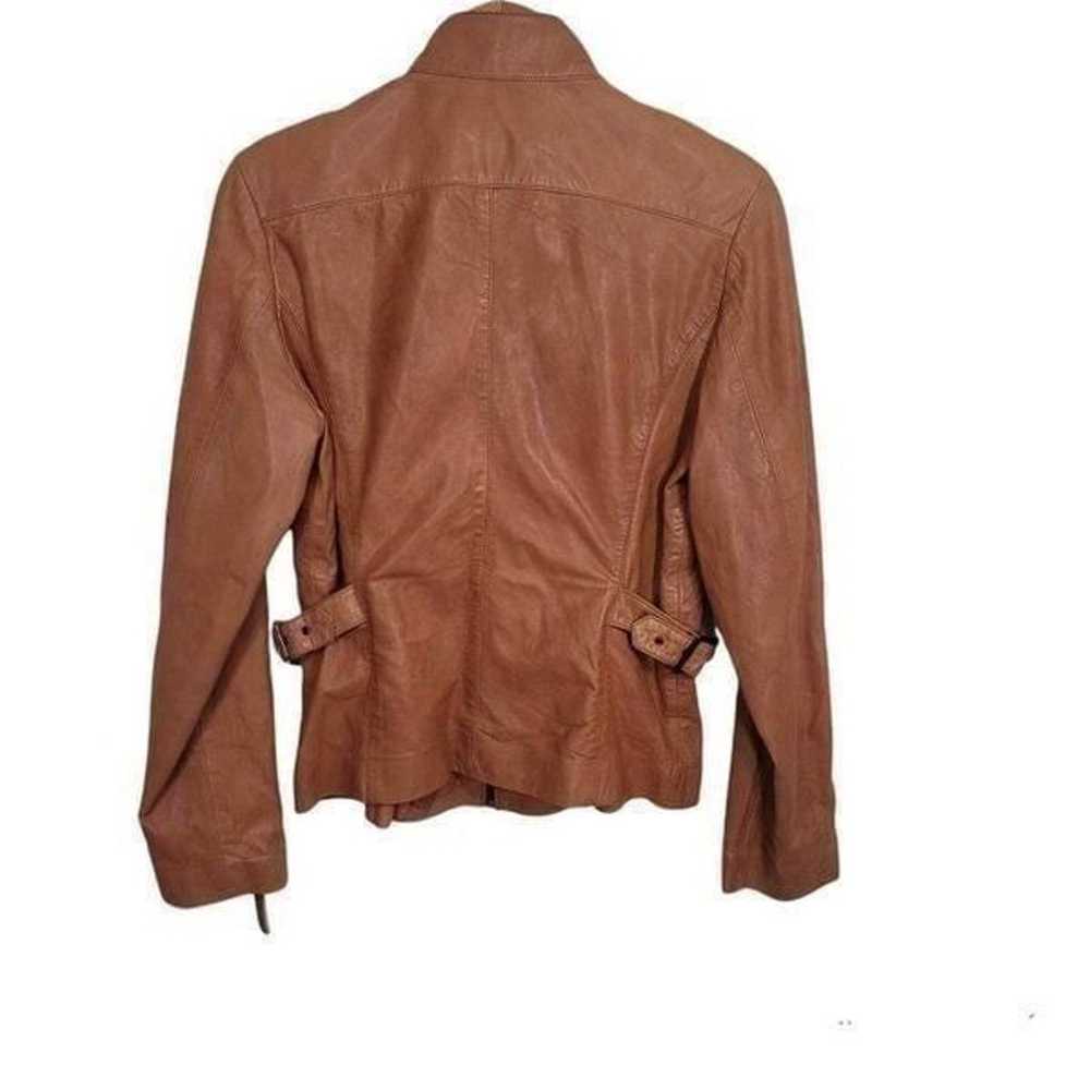 BOD Christensen tan leather moto jacket sz Medium - image 2