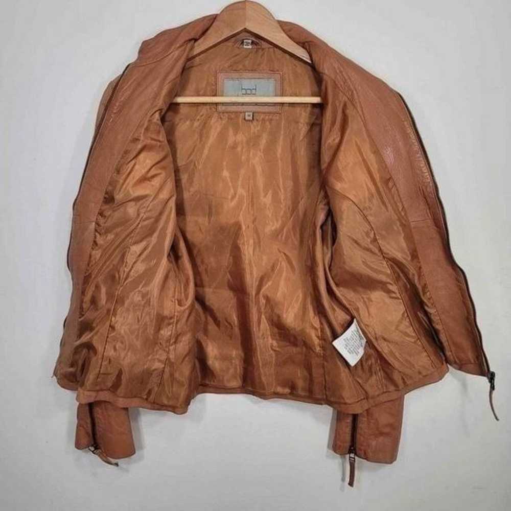 BOD Christensen tan leather moto jacket sz Medium - image 5