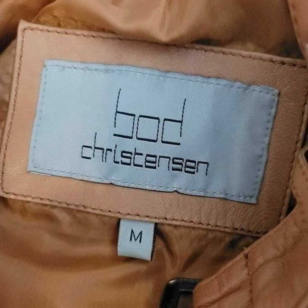 BOD Christensen tan leather moto jacket sz Medium - image 6