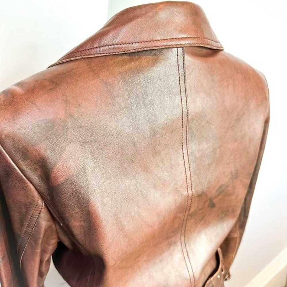 Adler Collection Brown Lambskin Leather Trench Co… - image 9