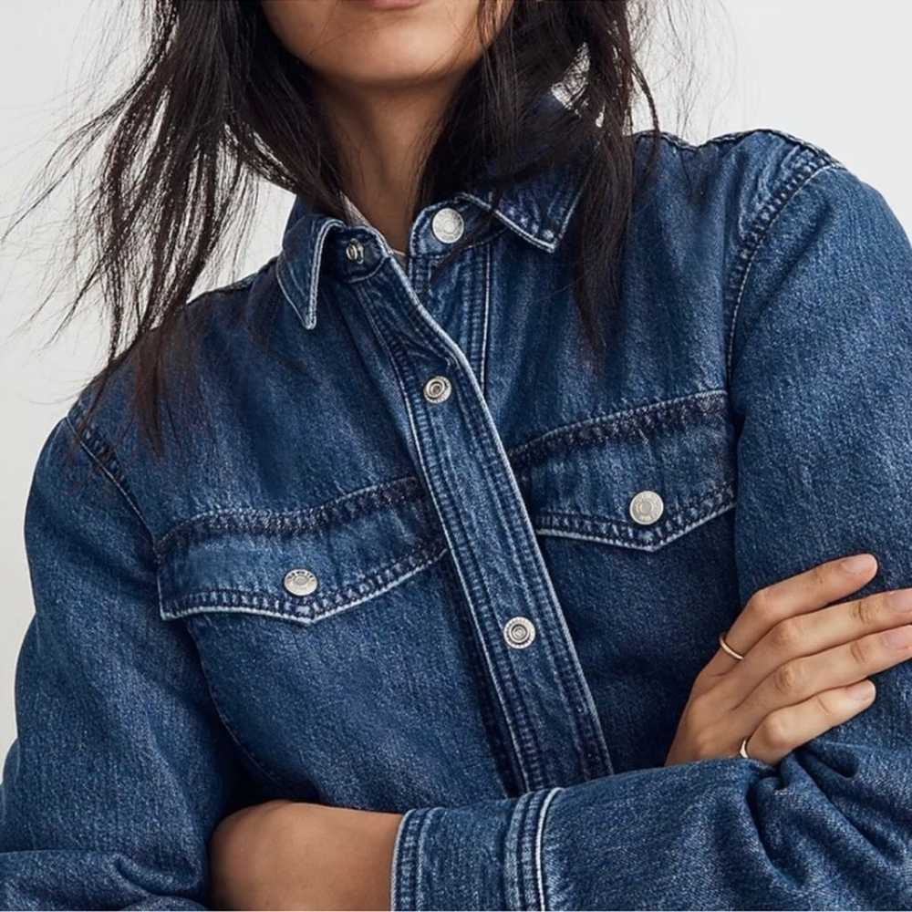 Madewell Women’s Quilted Lined Denim Collared Blu… - image 3