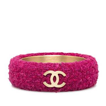 Chanel Chanel Coco Mark Bangle Purple Gold Tweed … - image 1