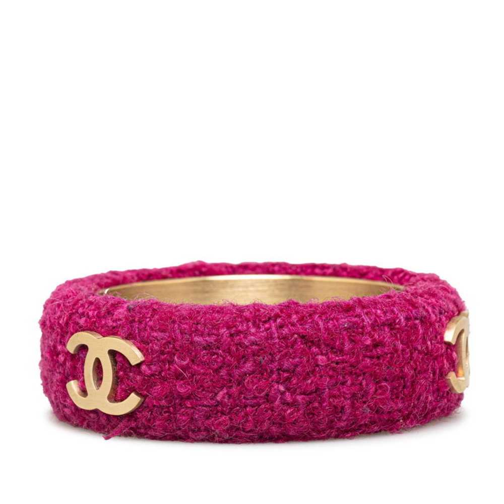 Chanel Chanel Coco Mark Bangle Purple Gold Tweed … - image 2