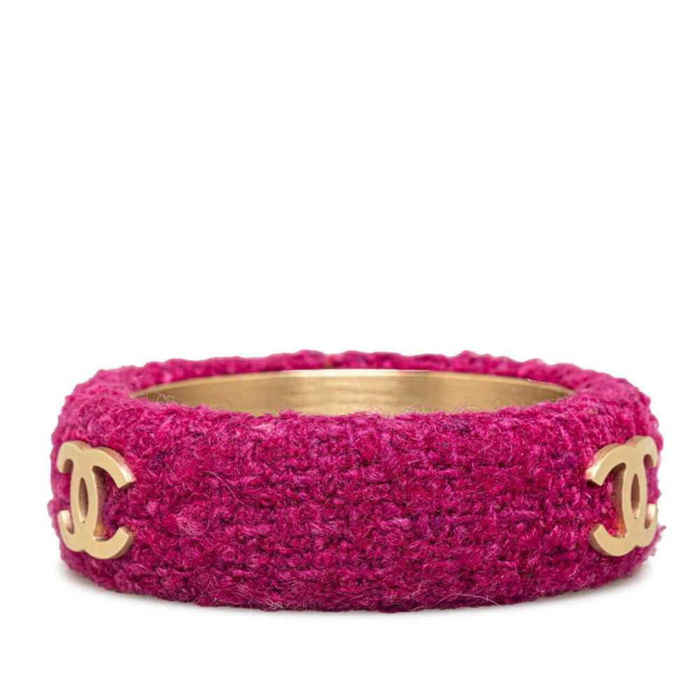 Chanel Chanel Coco Mark Bangle Purple Gold Tweed … - image 3