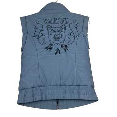 DIESEL Rare Y2K Bear Embroidered Graphic Puffer V… - image 1