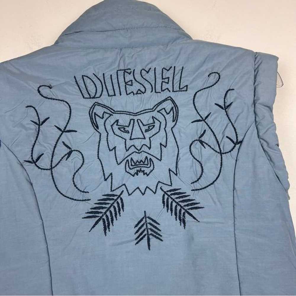 DIESEL Rare Y2K Bear Embroidered Graphic Puffer V… - image 4