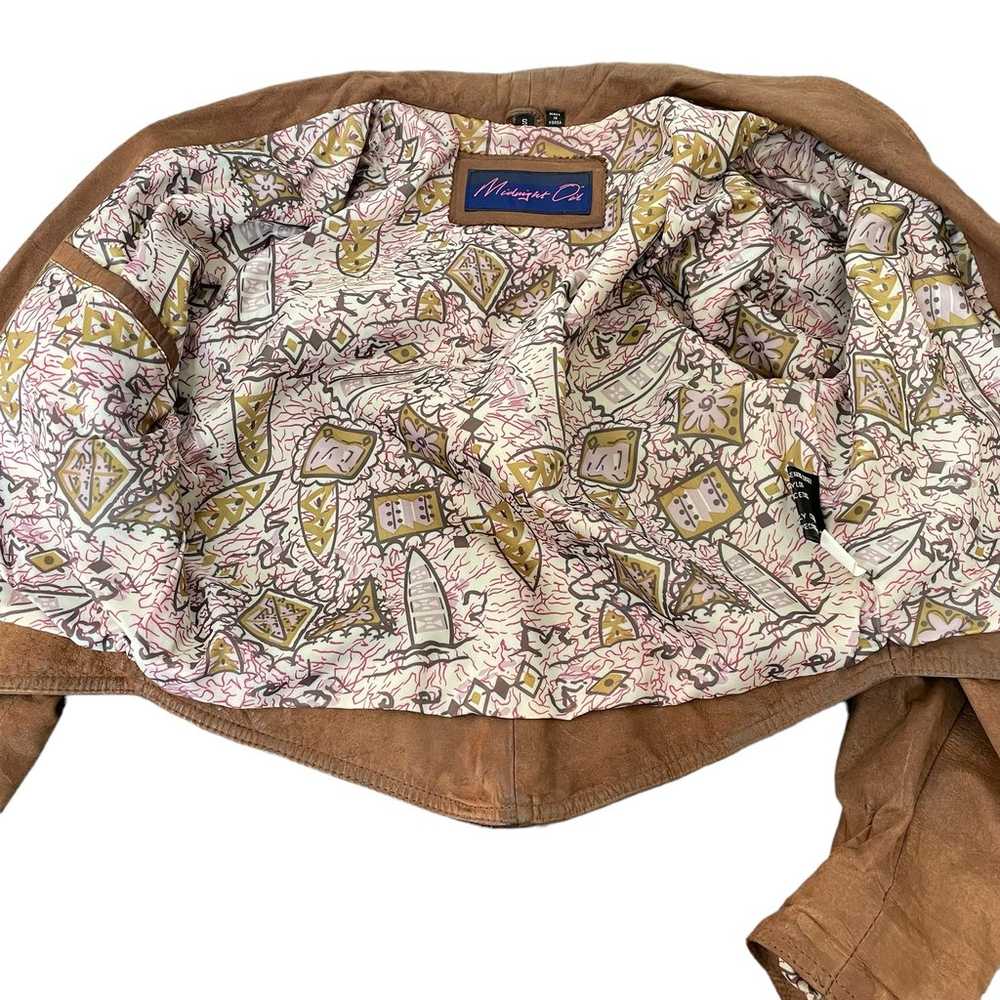 Vintage Leather Jacket Brown Cropped 1980s Bolero… - image 12