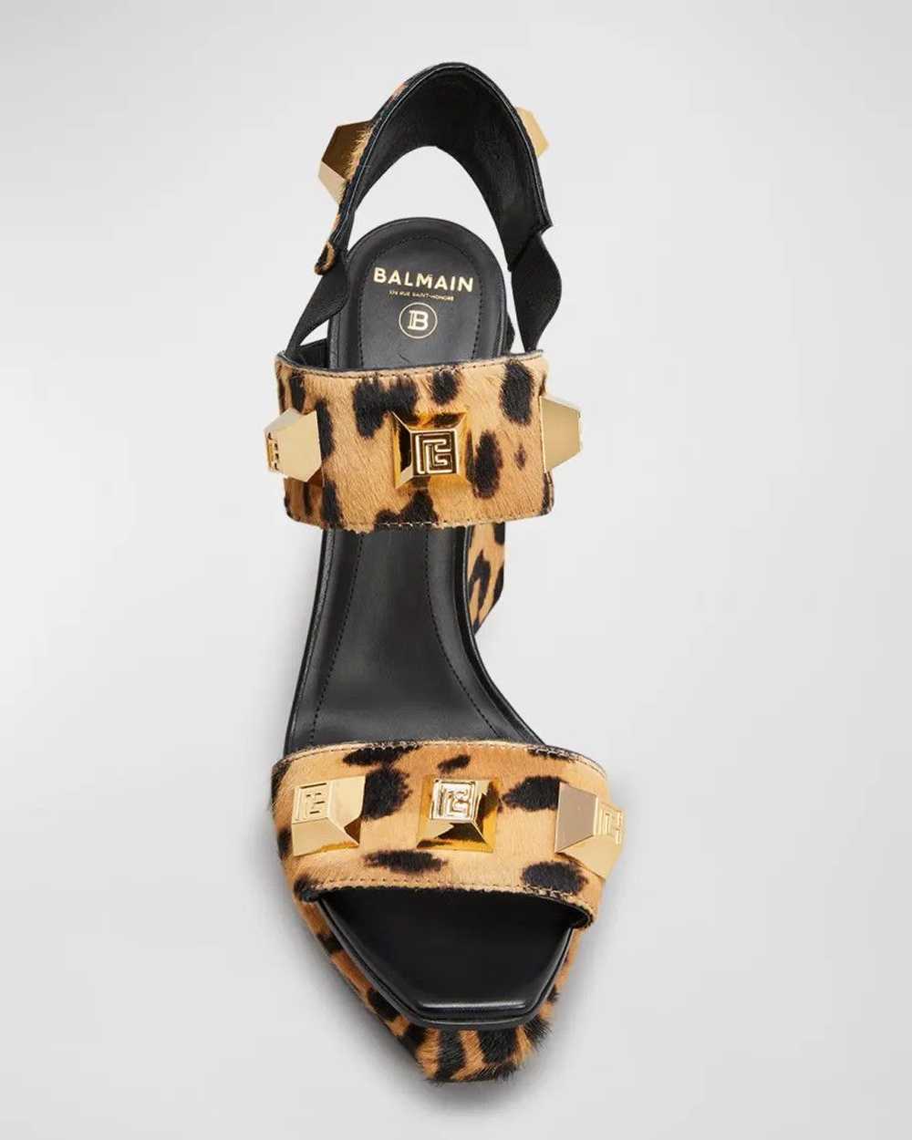 Balmain o1srvl11e0523 Platform Studded Sandals in… - image 5