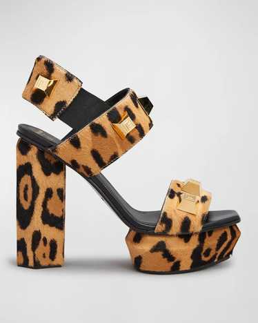 Balmain o1srvl11e0523 Platform Studded Sandals in 