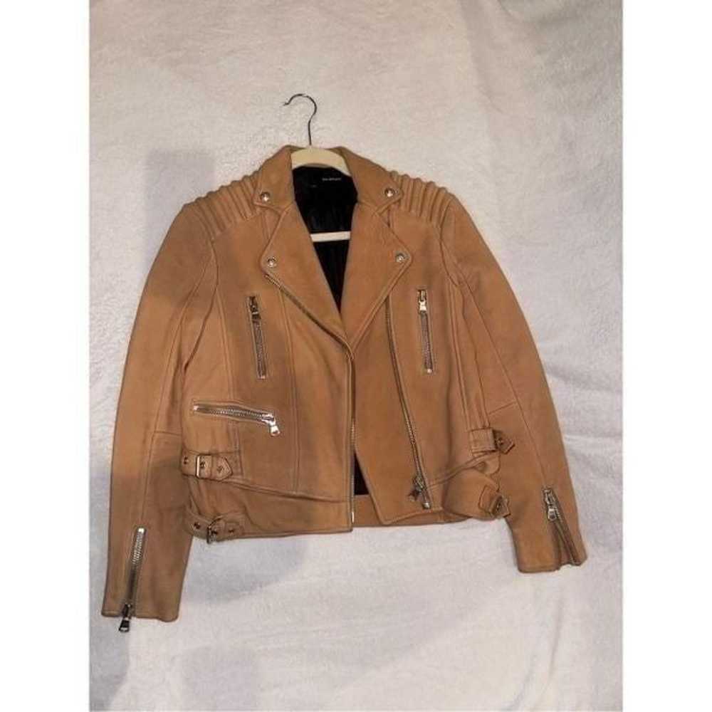 The Kooples tan leather jacket size XS motor jack… - image 1