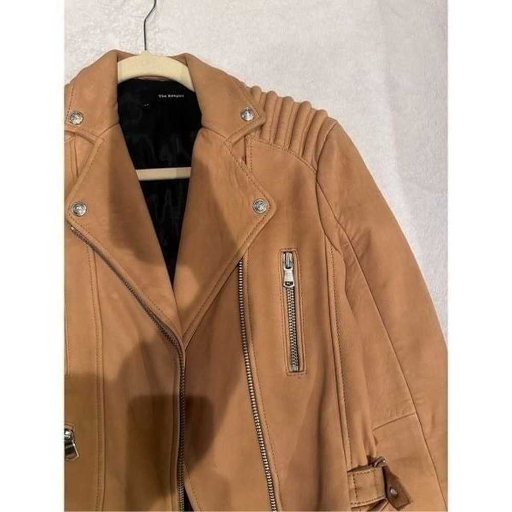 The Kooples tan leather jacket size XS motor jack… - image 4