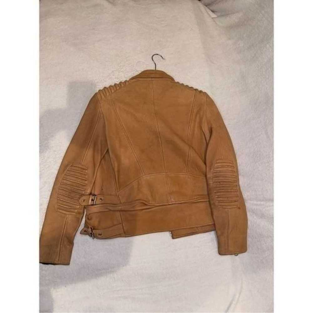 The Kooples tan leather jacket size XS motor jack… - image 7