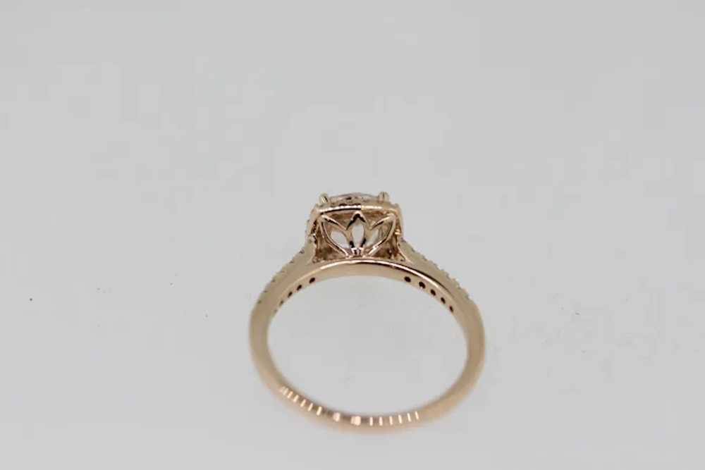10k Rose Gold Morganite Diamond Cocktail Ring - S… - image 3