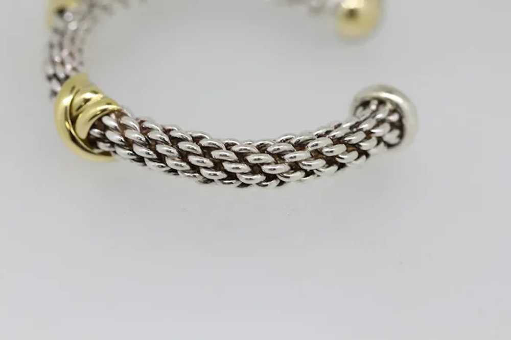 Sterling Silver/18k Yellow Gold Chain Cuff Bracel… - image 2