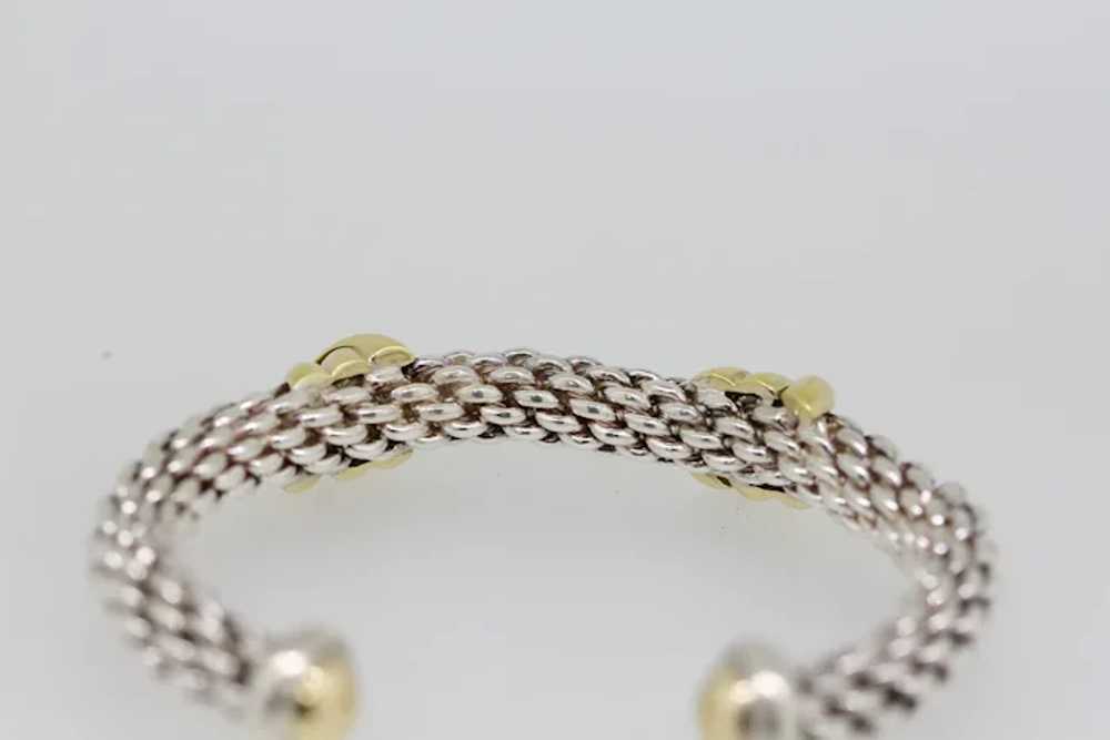 Sterling Silver/18k Yellow Gold Chain Cuff Bracel… - image 4