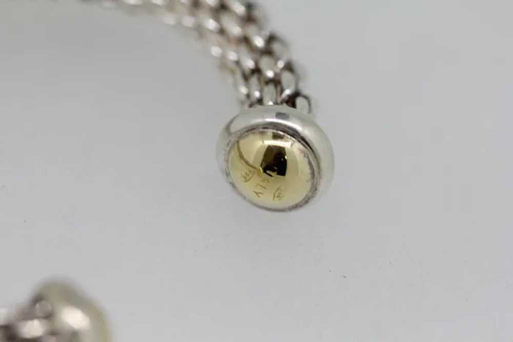 Sterling Silver/18k Yellow Gold Chain Cuff Bracel… - image 5