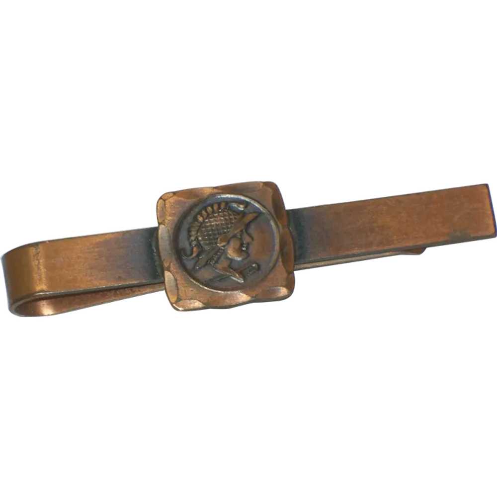 Vintage REBAJES Copper Soldier Tie Bar Mid Centur… - image 1