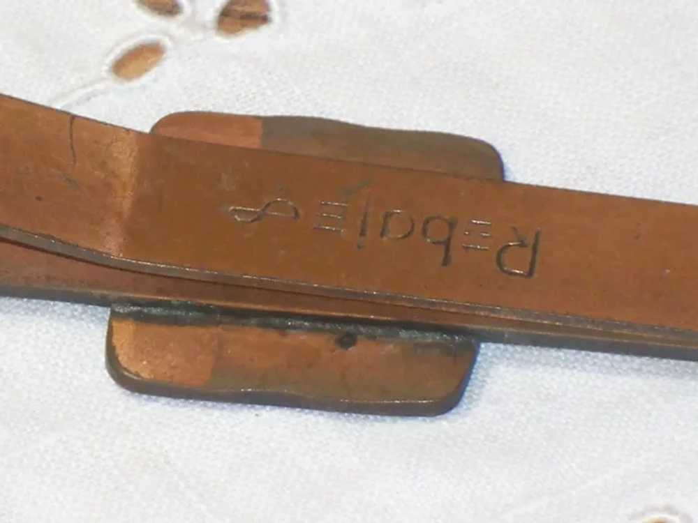 Vintage REBAJES Copper Soldier Tie Bar Mid Centur… - image 7