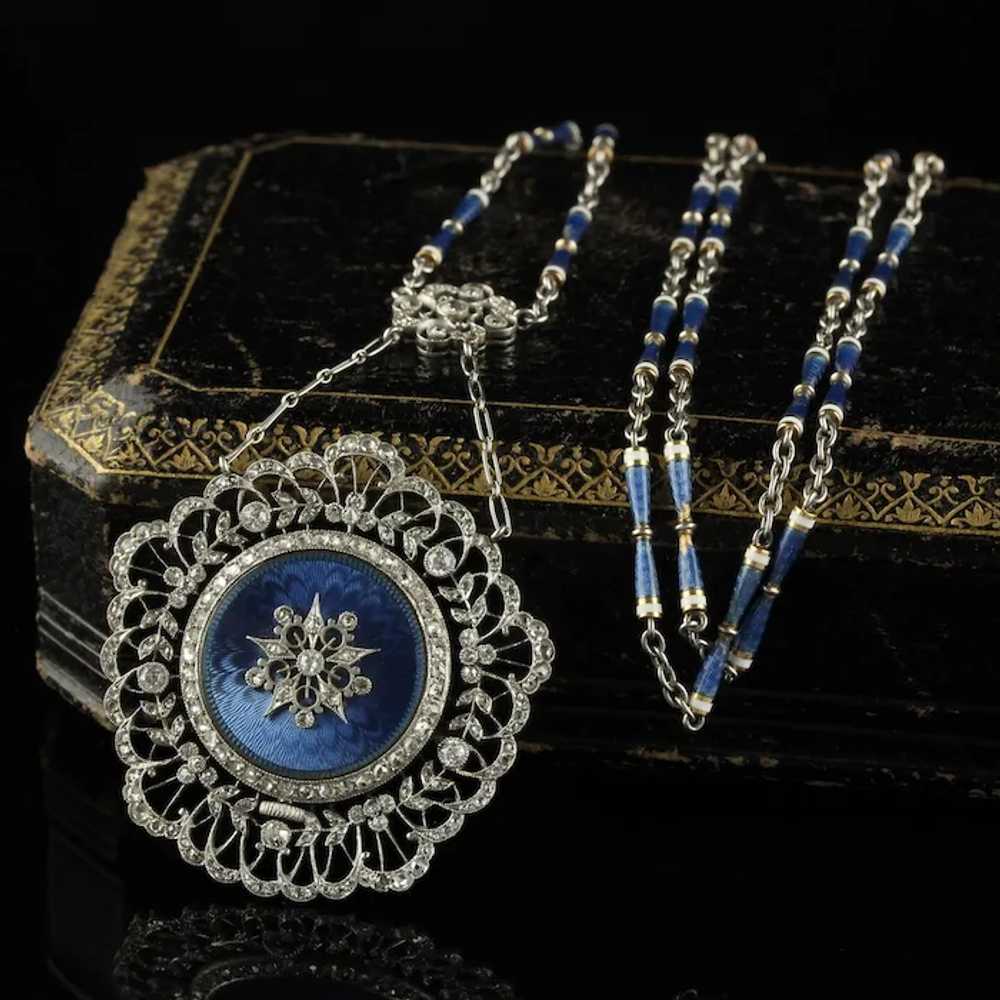 Antique Edwardian Tiffany Co Diamond Enamel Filig… - image 3