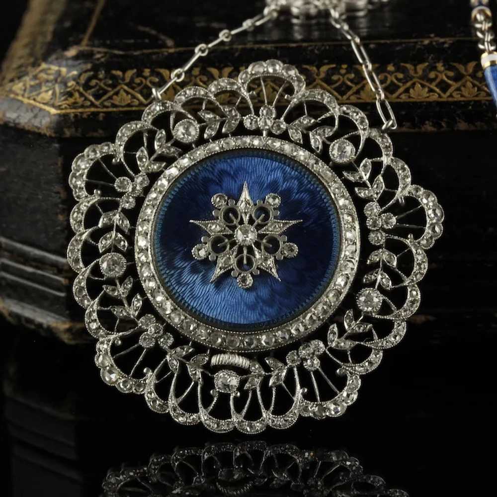 Antique Edwardian Tiffany Co Diamond Enamel Filig… - image 4
