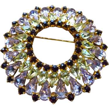 STUNNING 1950s Large Brooch, Sparkling Deep Amethy