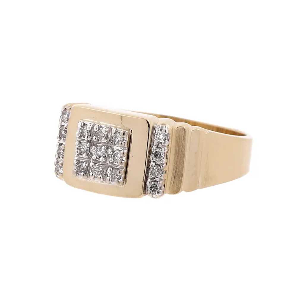 Men's Cluster Diamond Ring 14K Gold 0.30 CTW Size… - image 4