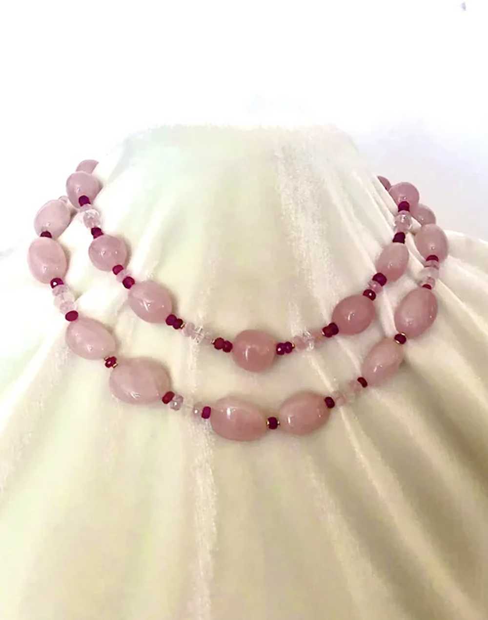 Rose quartz, tourmaline, morganite and rock cryst… - image 3