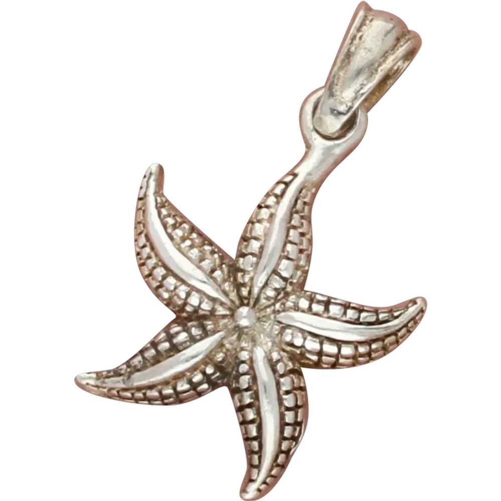 Sterling Silver Vintage Starfish Pendant - image 1