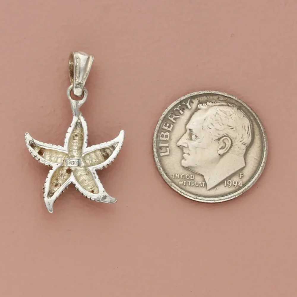 Sterling Silver Vintage Starfish Pendant - image 3