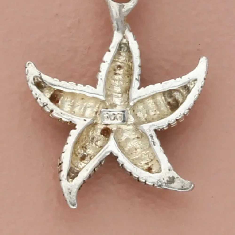 Sterling Silver Vintage Starfish Pendant - image 4