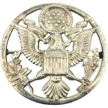 WWII US Military E Pluribus Unum Eagle Crest Pin … - image 1