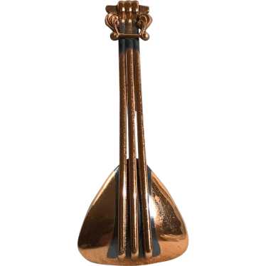 Renoir copper Balalaika mandolin pin - image 1