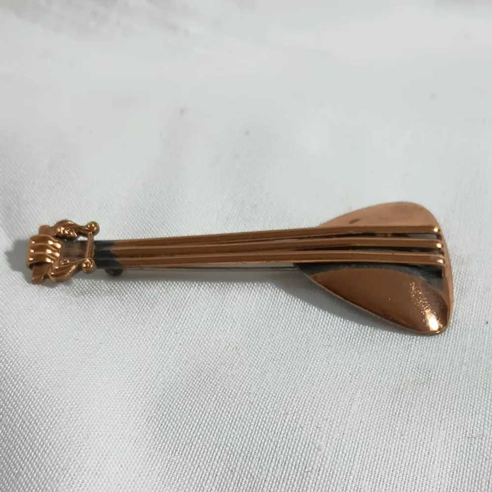 Renoir copper Balalaika mandolin pin - image 2