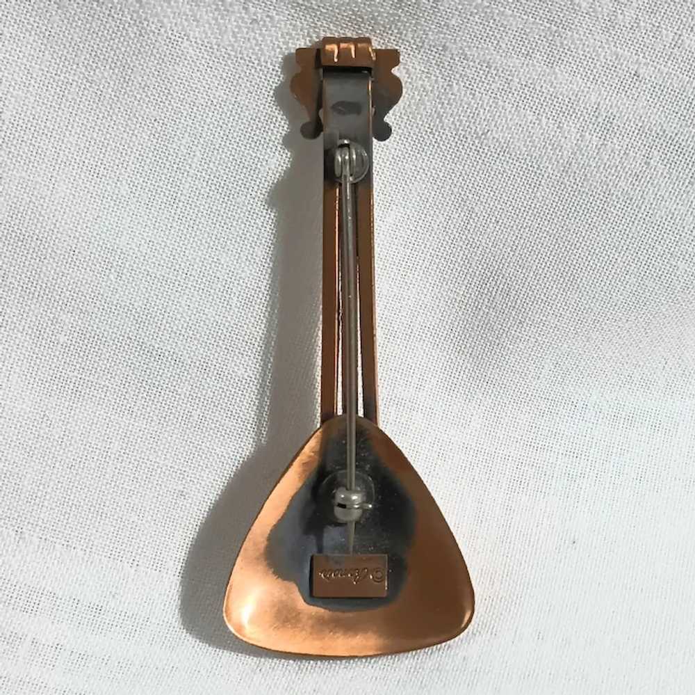 Renoir copper Balalaika mandolin pin - image 3