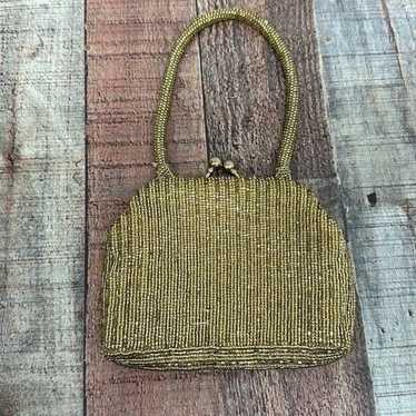 Vintage La Regale Gold Beaded Handbag