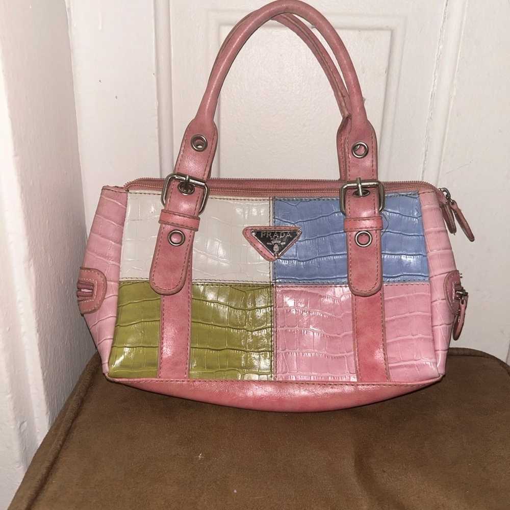 Vintage Prada Milano 1913 Colorblock Handbag - image 1