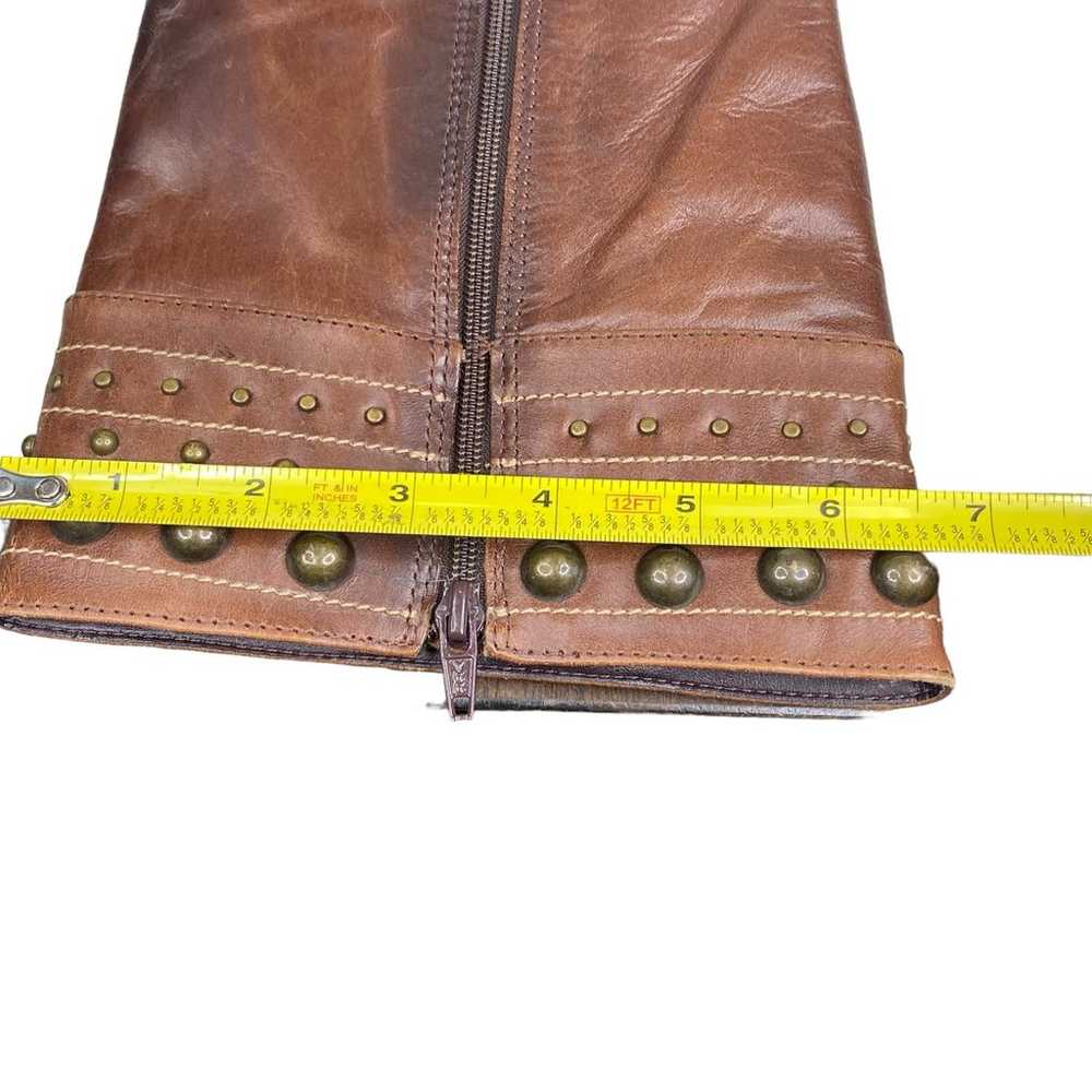 Vintage Stephanie Women's Brown Leather Studded L… - image 10