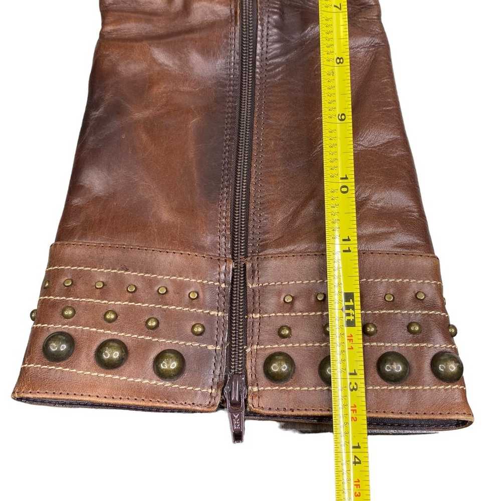 Vintage Stephanie Women's Brown Leather Studded L… - image 9